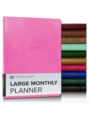 Large 2026-2027 Monthly Planner | Stylish Leather Organizer | Perfect for